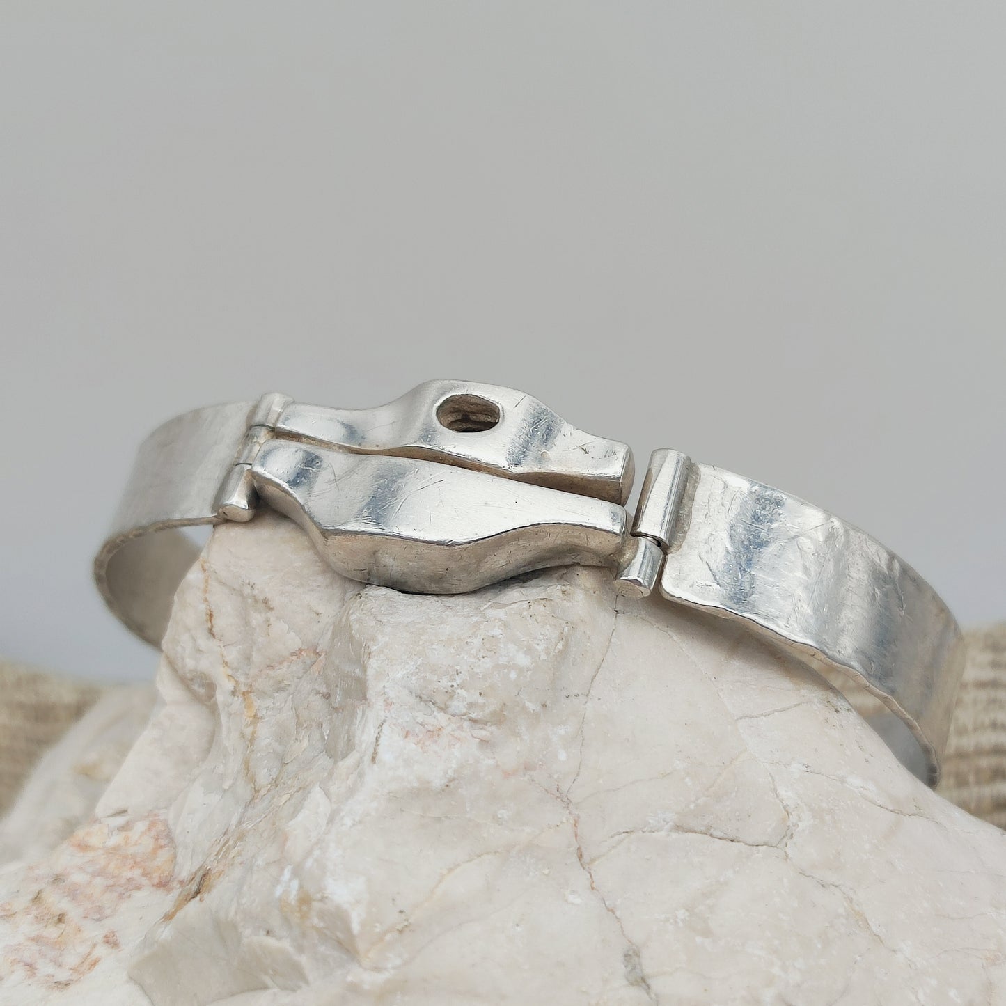 Menno Meijer Vintage Silver Bracelet 835 Slim Organic Band