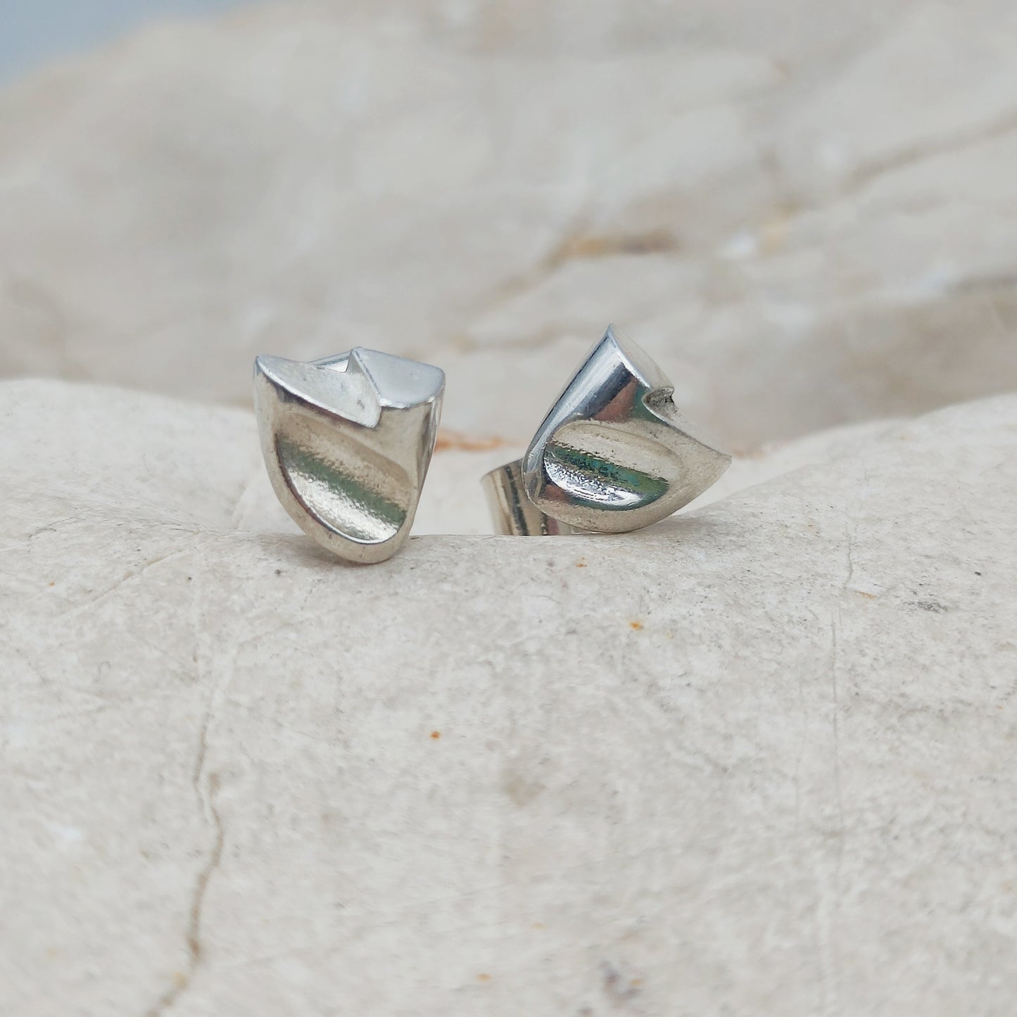 Lapponia Etna Sterling Silver Stud Earrings by Zoltan Popovits