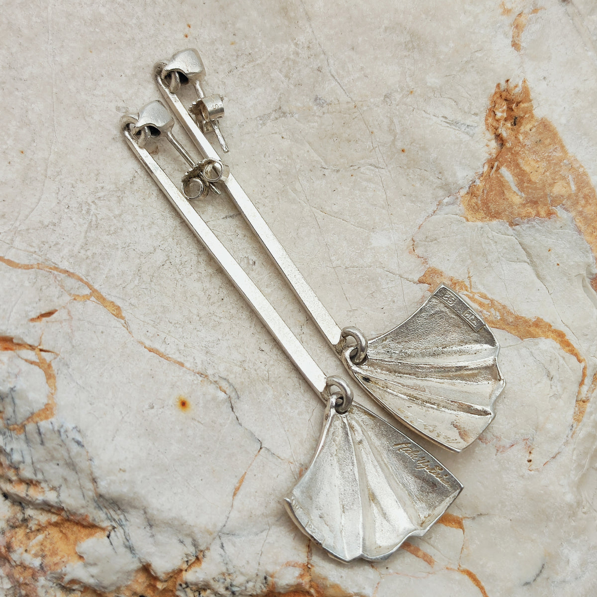 Long Snowfly Sterling Silver Earrings by Matti J. Hyvärinen for Sirokoru