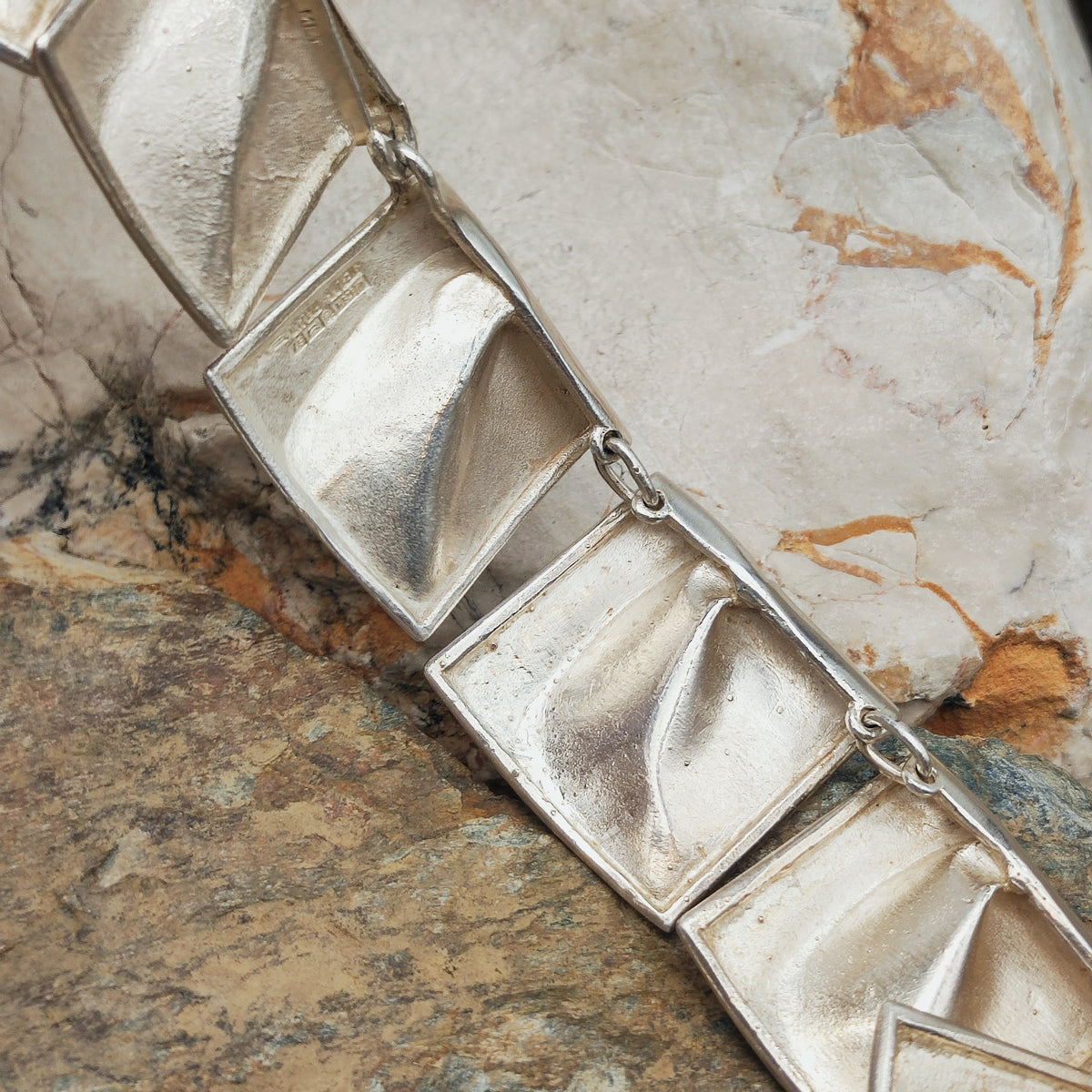 Vintage 1971 Lapponia Planetoid Valleys Sterling Silver Necklace by Björn Weckström
