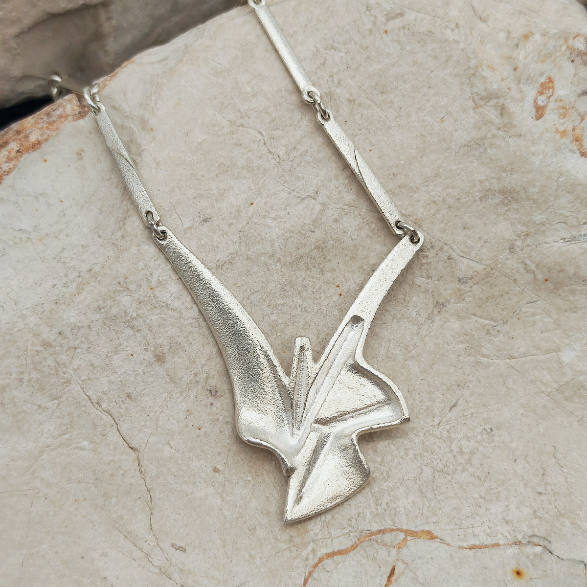 Lapponia Bambu Sterling Silver Necklace by Zoltan Popovits, 2010