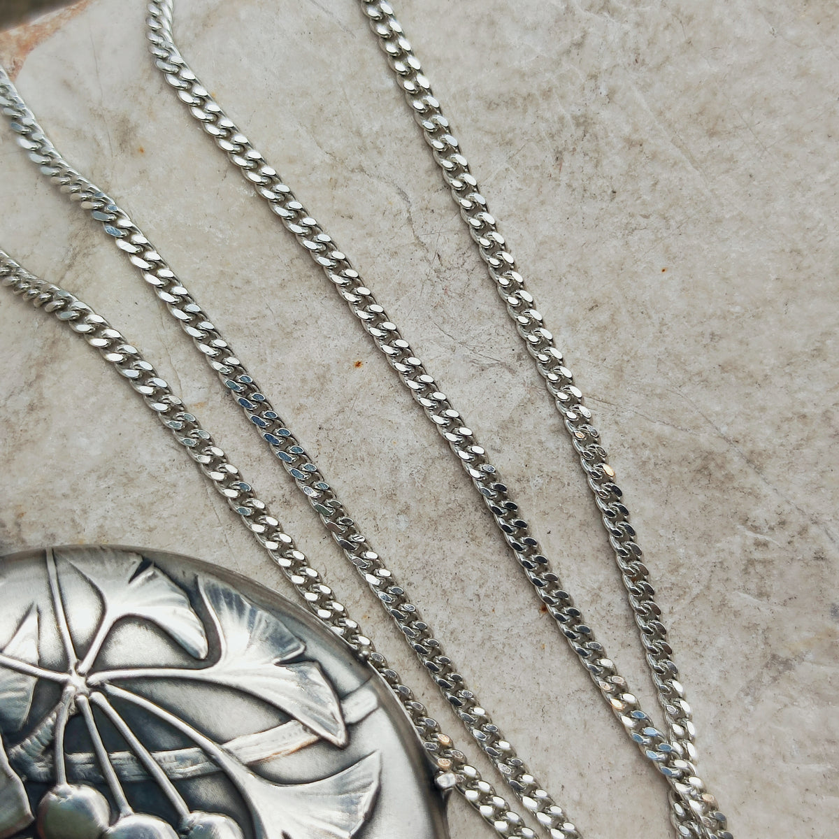 Antique Art Nouveau 800 Silver Ginkgo Locket