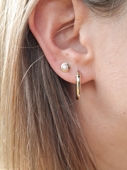 Smooth Oval Earrings in 9K gold
