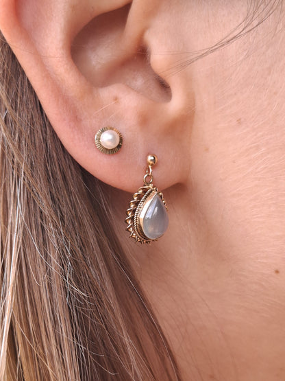 Moonstone Earrings in 9K gold