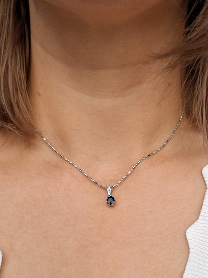 Sapphire and Diamond Pendant in 14K gold