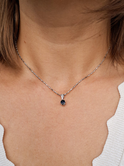 Sapphire and Diamond Pendant in 14K gold