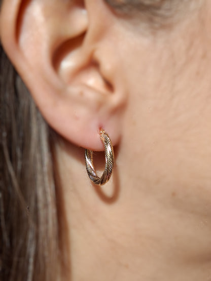 Vintage 9ct Gold Hoop Earrings by UnoAErre