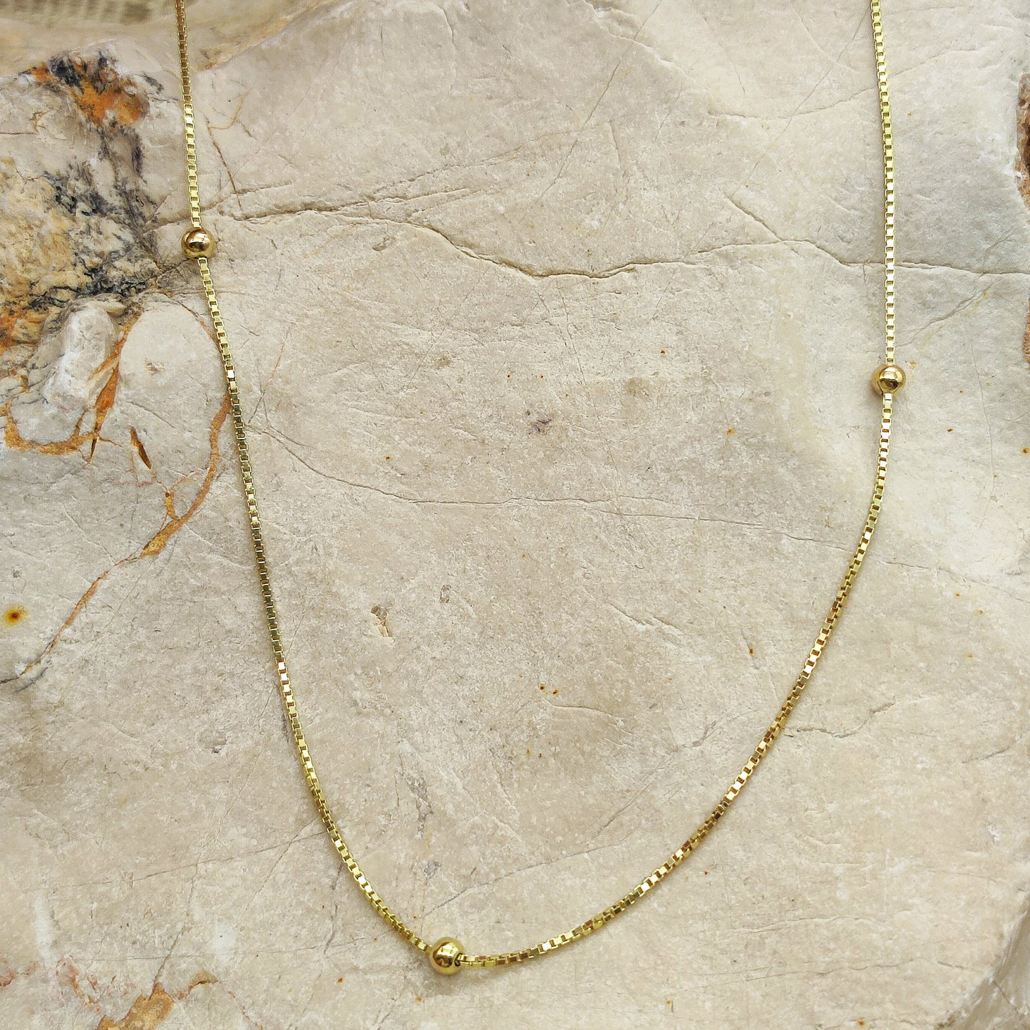 Beaded Necklace in 14K Yellow Gold