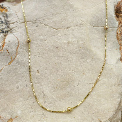 Beaded Necklace in 14K Yellow Gold