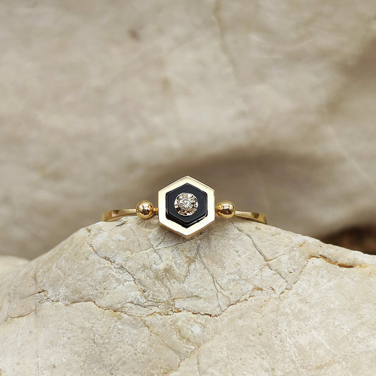 Hexagon Onyx and Diamond