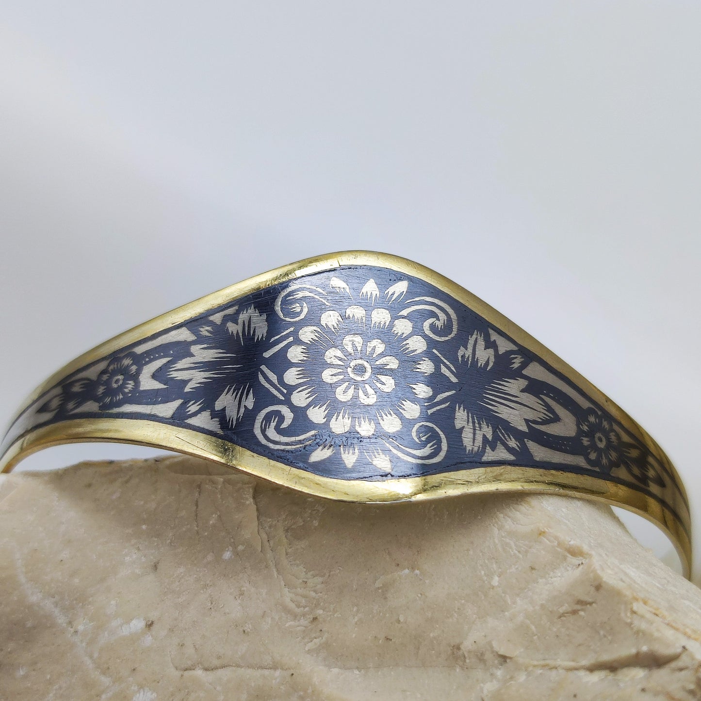 Russian Niello Flower Bangle