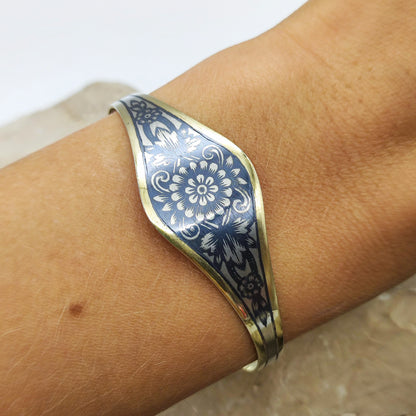 Russian Niello Flower Bangle