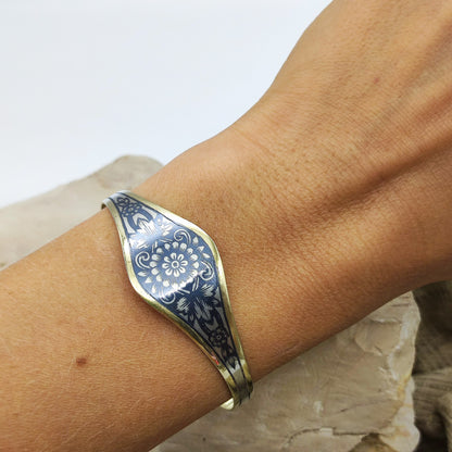 Russian Niello Flower Bangle