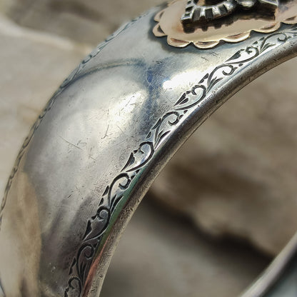 Victorian Bangle with rose cut Diamond and 14K gold