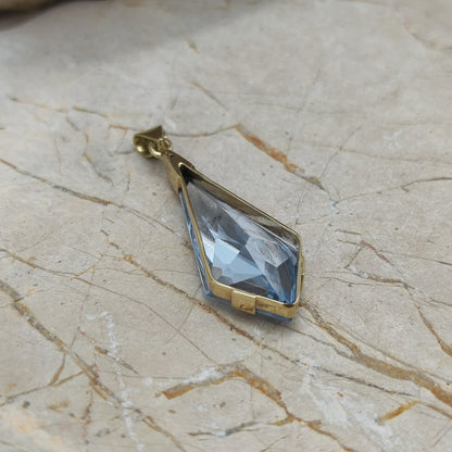 Art Deco Drop Pendant with Spinel in 14K back side