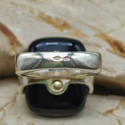 Vintage Silver Ring with Black Onyx