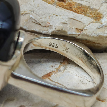 Vintage Silver Ring with Black Onyx