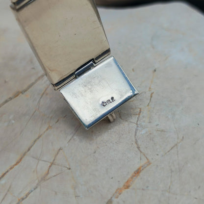 Vintage silver inlay bracelet with Semi precious stones