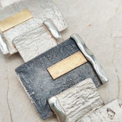 Handmade bracelet by Audar in silver with 24K gold details