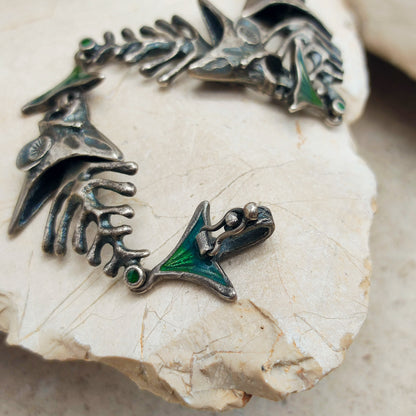 Silver Modernist fish bracelet by UnoAErre