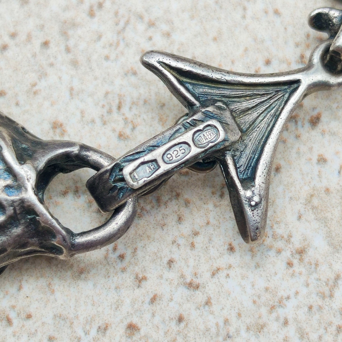 Silver Modernist fish bracelet by UnoAErre