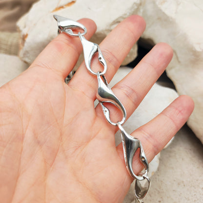 Silver Modernist Swan Bracelet by Brunel