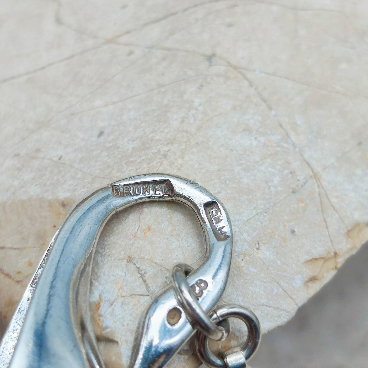 Silver Modernist Swan Bracelet by Brunel