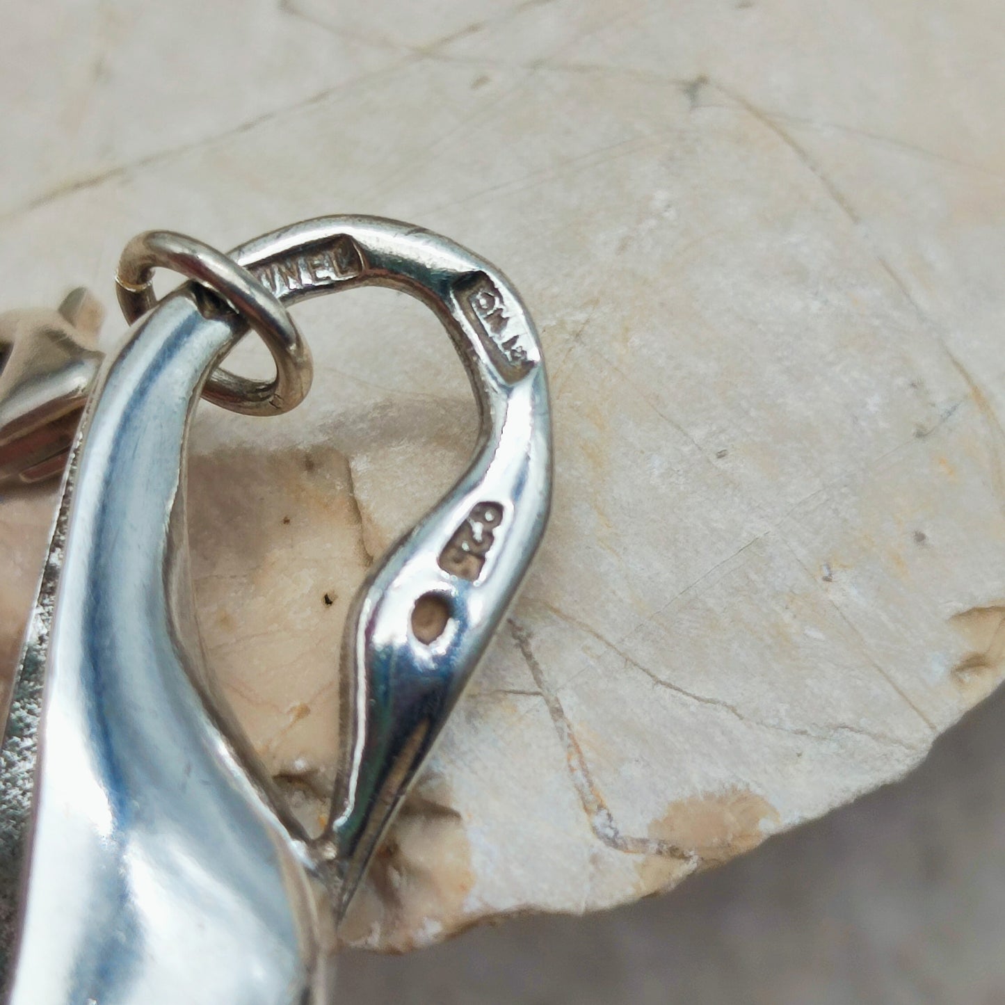 Silver Modernist Swan Bracelet by Brunel