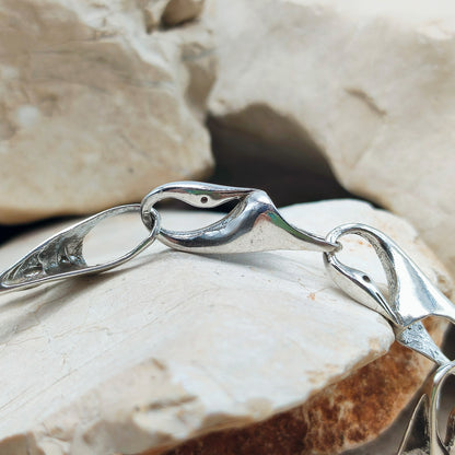 Silver Modernist Swan Bracelet by Brunel