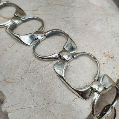 Silver Modernist link bracelet by Ottaviani