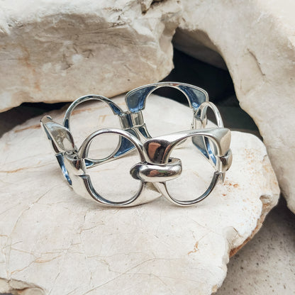 Silver Modernist link bracelet by Ottaviani
