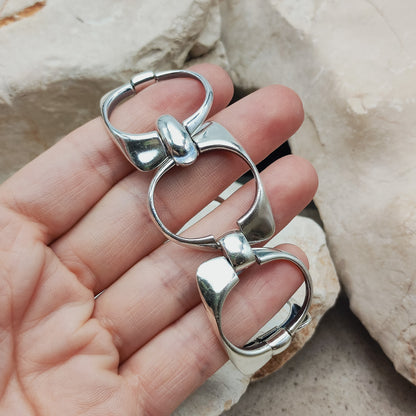 Silver Modernist link bracelet by Ottaviani