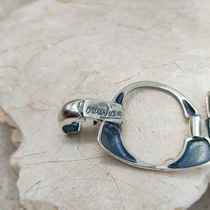 Silver Modernist link bracelet by Ottaviani