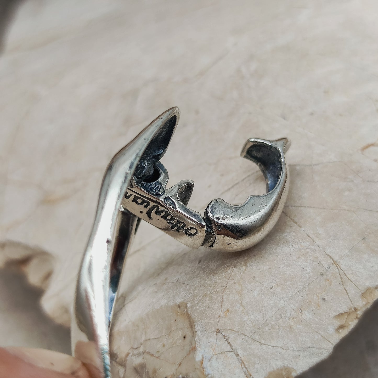 Silver Modernist link bracelet by Ottaviani