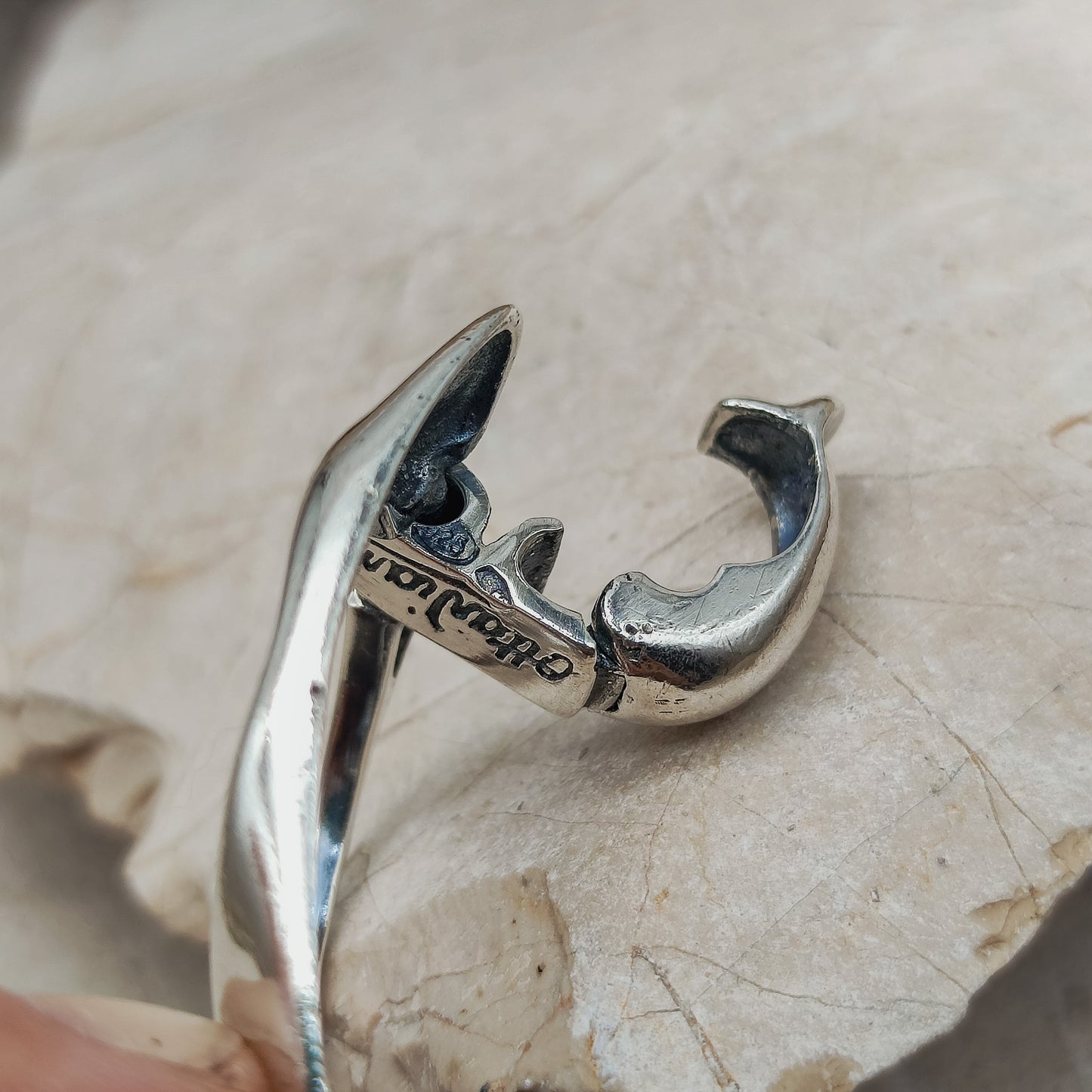 Silver Modernist link bracelet by Ottaviani