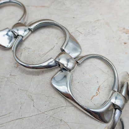 Silver Modernist link bracelet by Ottaviani