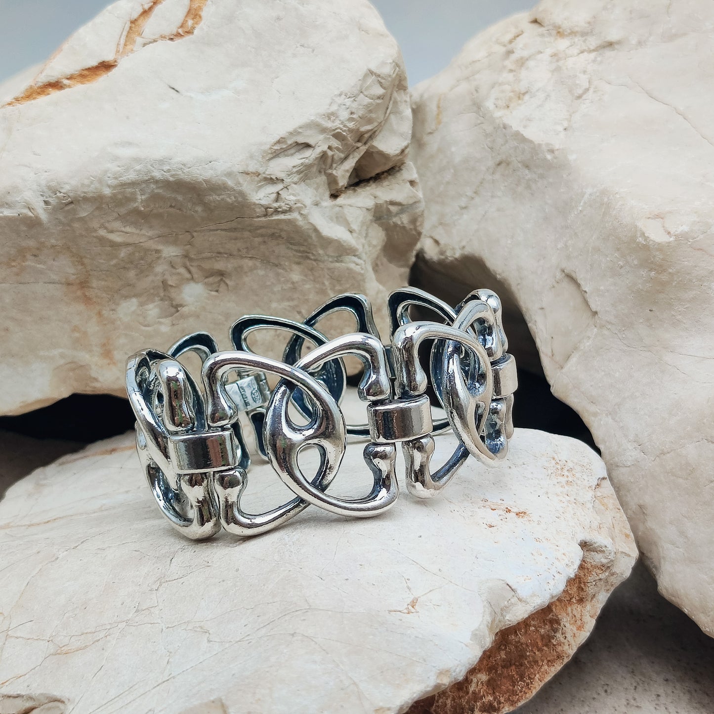 Silver Modernist bracelet by Ottaviani