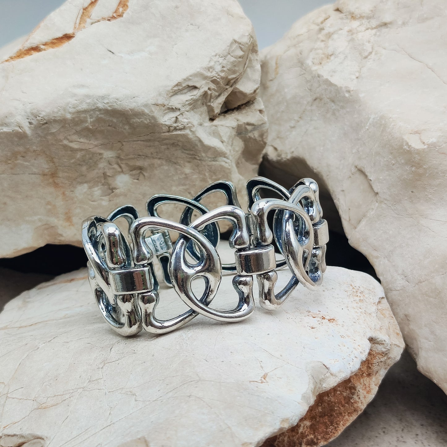 Silver Modernist bracelet by Ottaviani