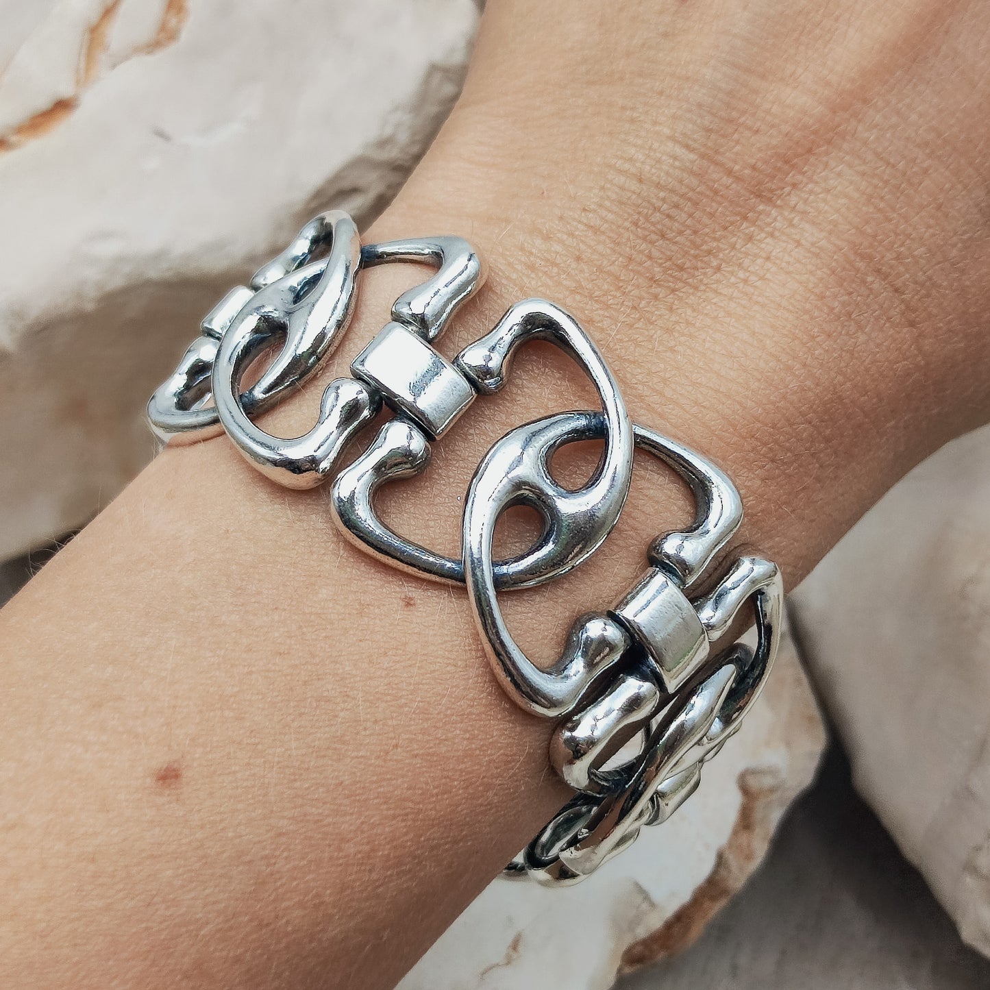 Silver Modernist bracelet by Ottaviani