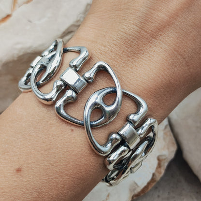 Silver Modernist bracelet by Ottaviani