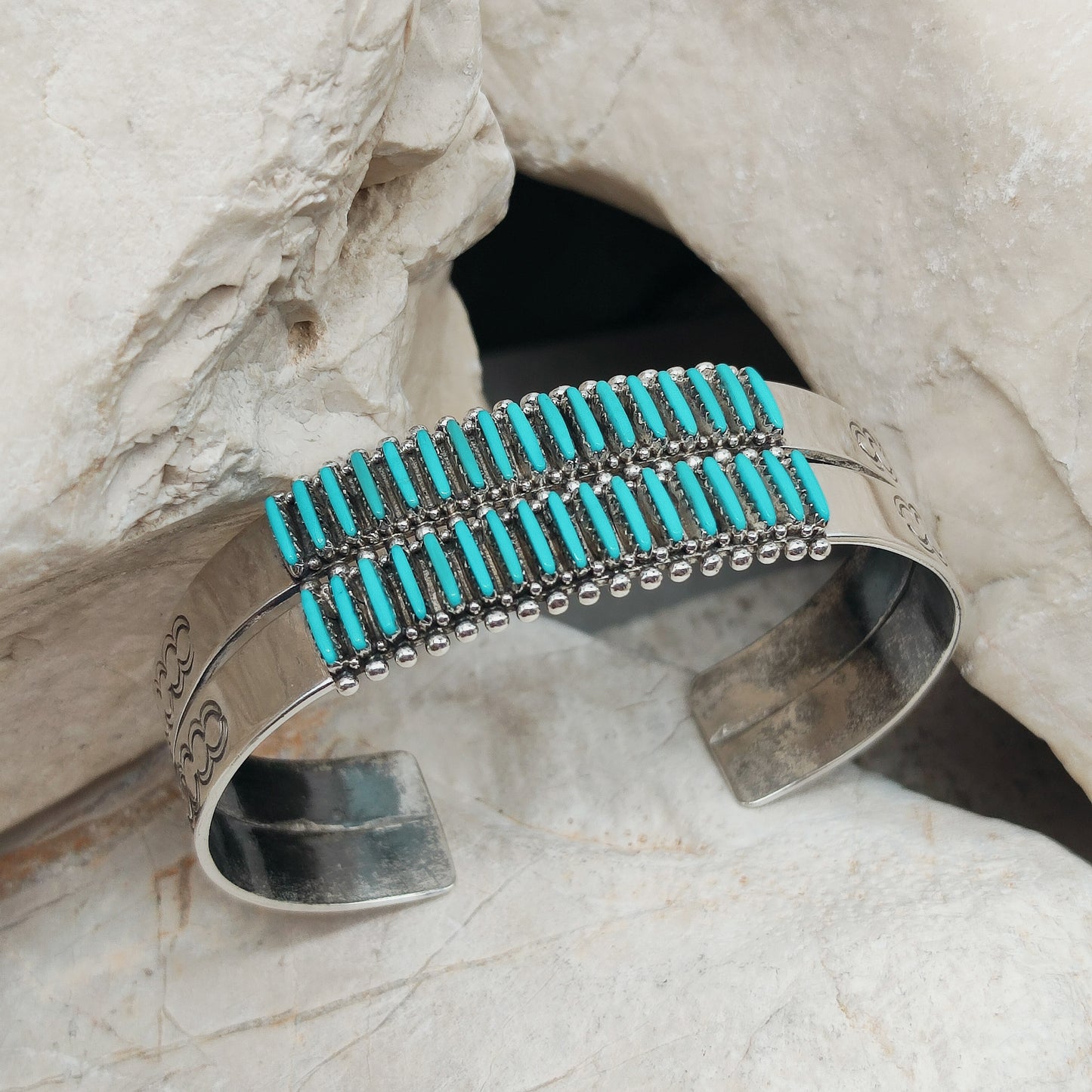 Zuni Turquoise Needlepoint Bracelet by Gloria Acque
