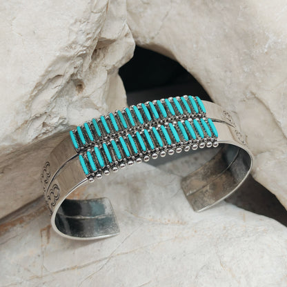 Zuni Turquoise Needlepoint Bracelet by Gloria Acque