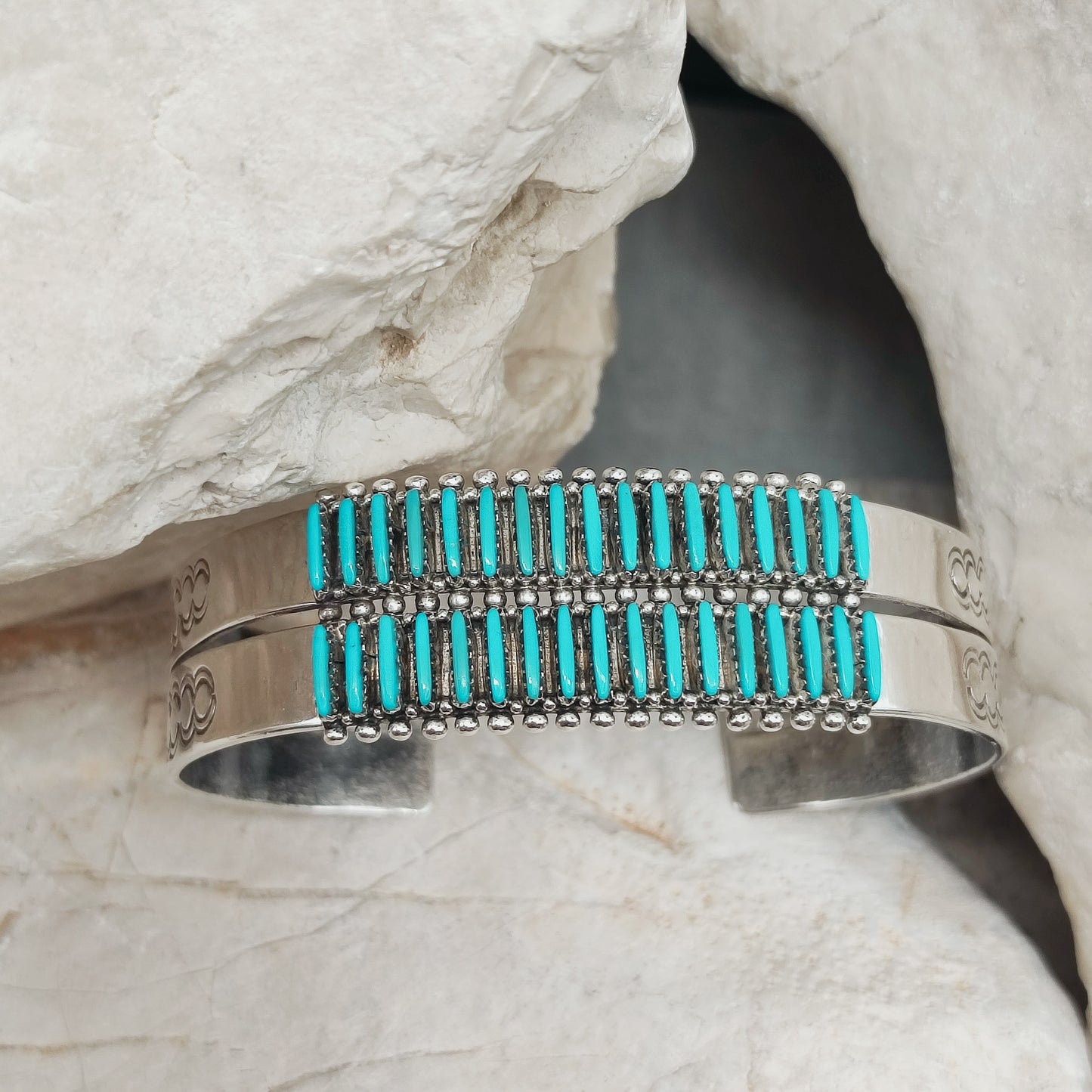 Zuni Turquoise Needlepoint Bracelet by Gloria Acque
