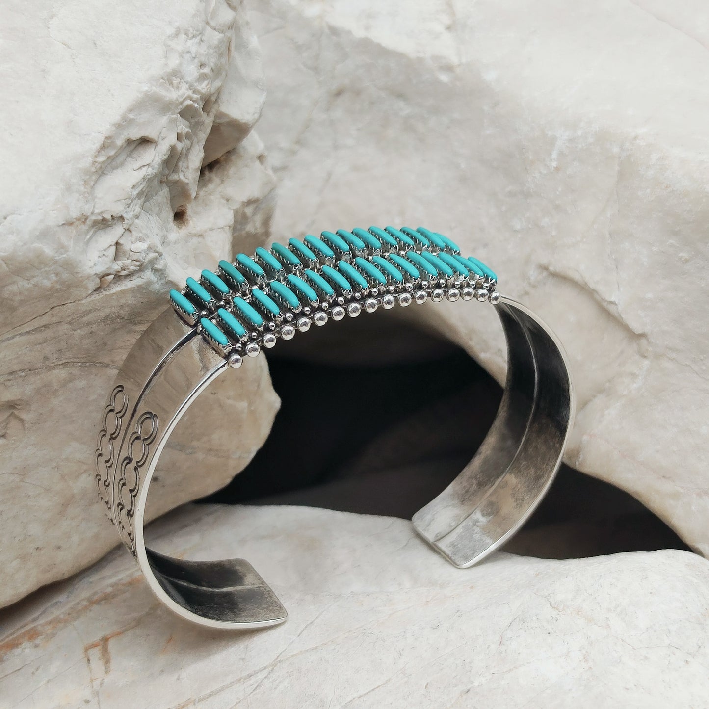 Zuni Turquoise Needlepoint Bracelet by Gloria Acque