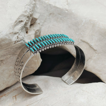 Zuni Turquoise Needlepoint Bracelet by Gloria Acque