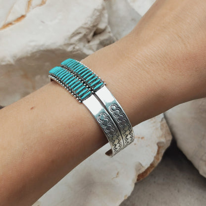 Zuni Turquoise Needlepoint Bracelet by Gloria Acque