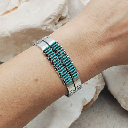Zuni Turquoise Needlepoint Bracelet by Gloria Acque