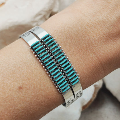 Zuni Turquoise Needlepoint Bracelet by Gloria Acque