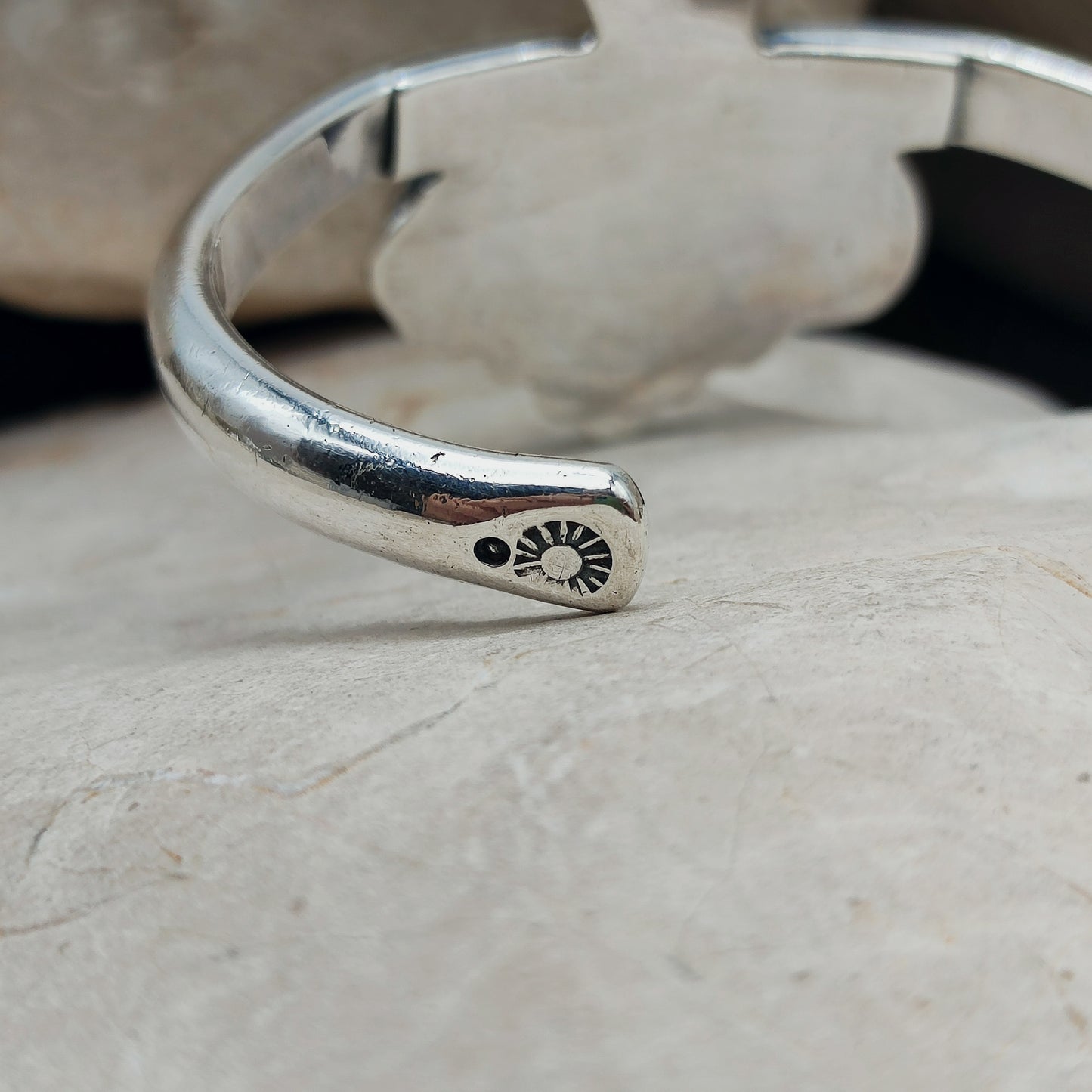 Silver cuff bracelet with Coral and Turquoise