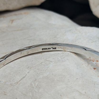 Sterling Silver Navajo Bangle by Tahe